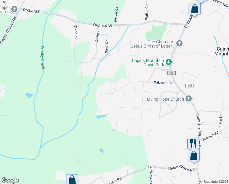 map of restaurants, bars, coffee shops, grocery stores, and more near 1743 Oakmont Drive in Lenoir