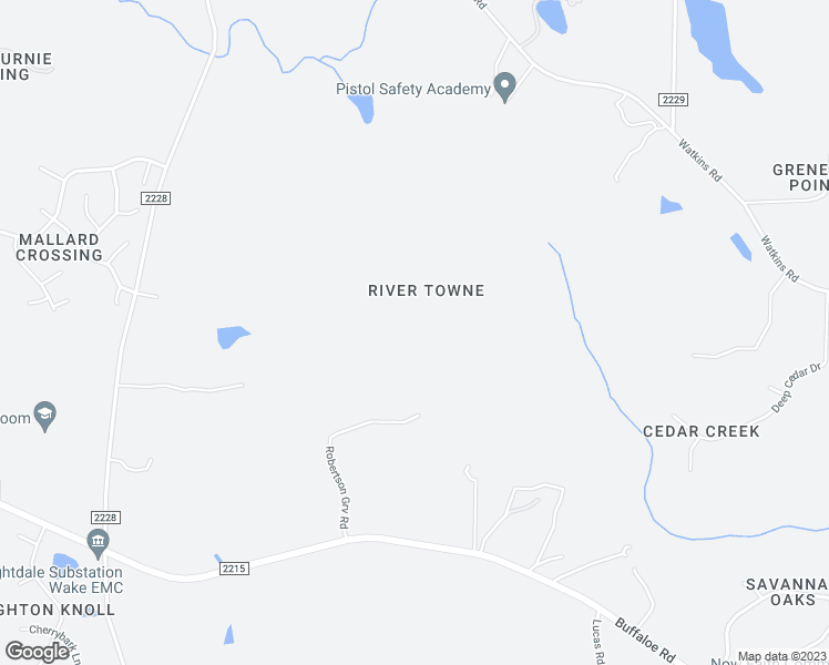 map of restaurants, bars, coffee shops, grocery stores, and more near 8301 Buffaloe Road in Knightdale