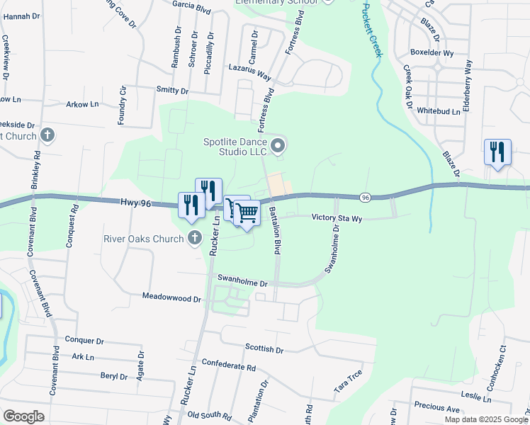 map of restaurants, bars, coffee shops, grocery stores, and more near in Murfreesboro