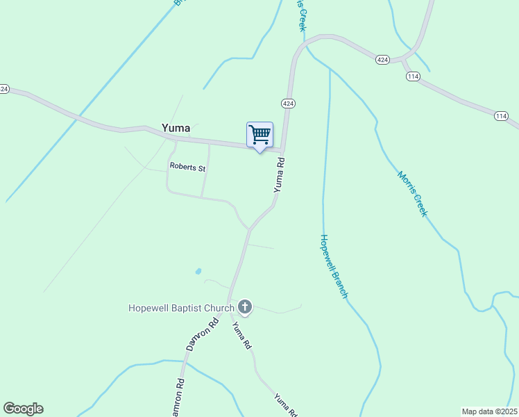 map of restaurants, bars, coffee shops, grocery stores, and more near 230 Yuma Road in Yuma