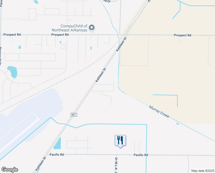 map of restaurants, bars, coffee shops, grocery stores, and more near 100 Kathleen Street in Jonesboro