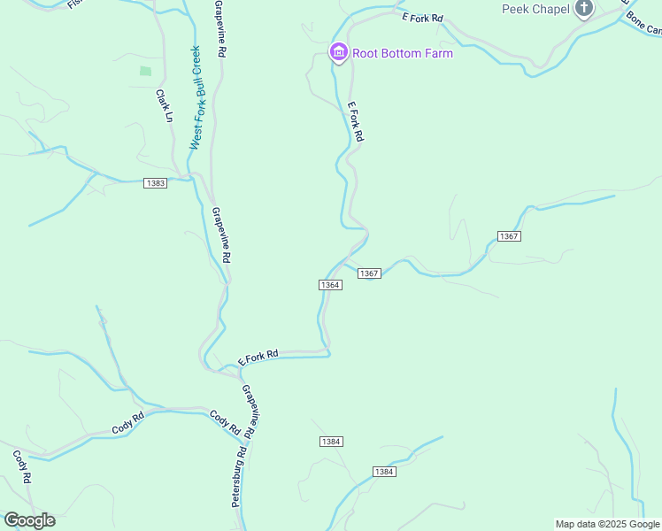 map of restaurants, bars, coffee shops, grocery stores, and more near 577 East Fork Road in Marshall