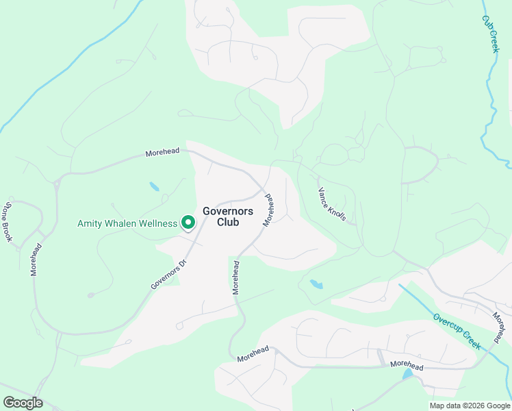 map of restaurants, bars, coffee shops, grocery stores, and more near 11103 Governors Drive in Chapel Hill