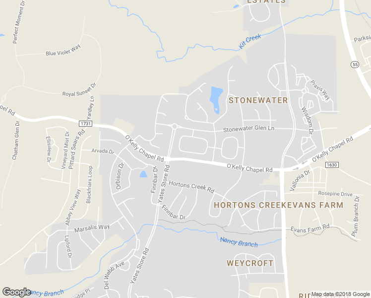 map of restaurants, bars, coffee shops, grocery stores, and more near 409 Windy Peak Loop in Cary