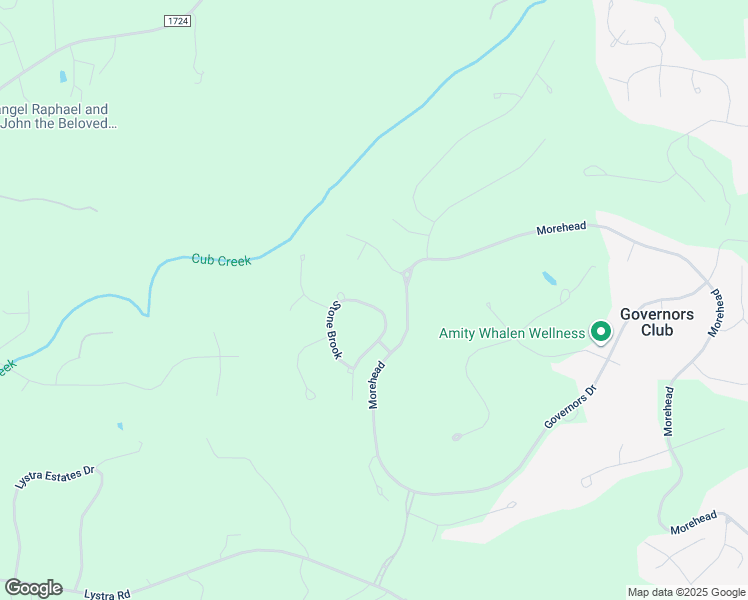 map of restaurants, bars, coffee shops, grocery stores, and more near 19018 Stone Brook in Chapel Hill
