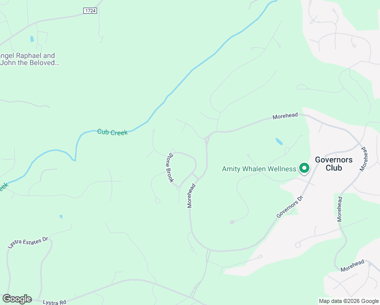 map of restaurants, bars, coffee shops, grocery stores, and more near 19018 Stone Brook in Chapel Hill