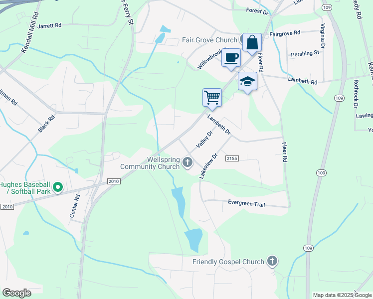 map of restaurants, bars, coffee shops, grocery stores, and more near 533 May Road in Thomasville