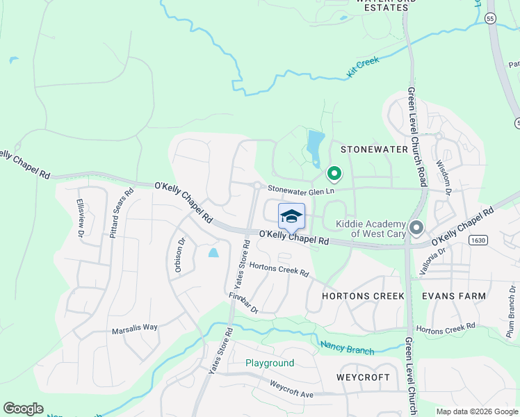 map of restaurants, bars, coffee shops, grocery stores, and more near 310 Windy Peak Loop in Cary