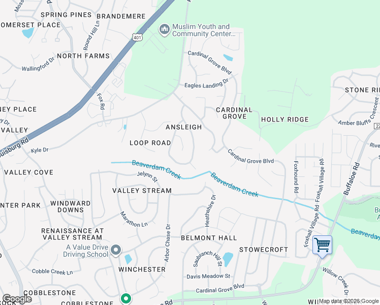 map of restaurants, bars, coffee shops, grocery stores, and more near 4909 Silverdene Street in Raleigh