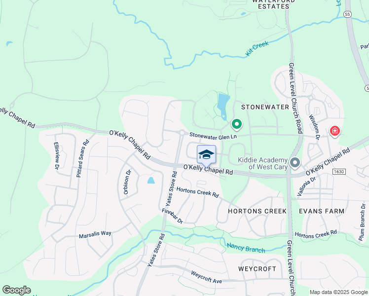 map of restaurants, bars, coffee shops, grocery stores, and more near 310 Windy Peak Loop in Cary