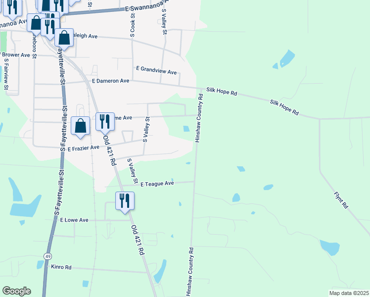 map of restaurants, bars, coffee shops, grocery stores, and more near 568 East Ridge Avenue in Liberty