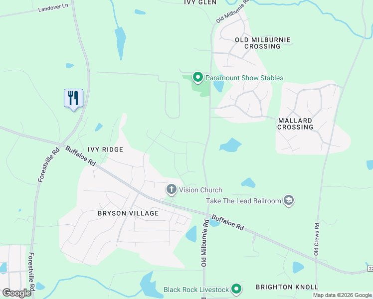 map of restaurants, bars, coffee shops, grocery stores, and more near Salt River Lane in Wake County