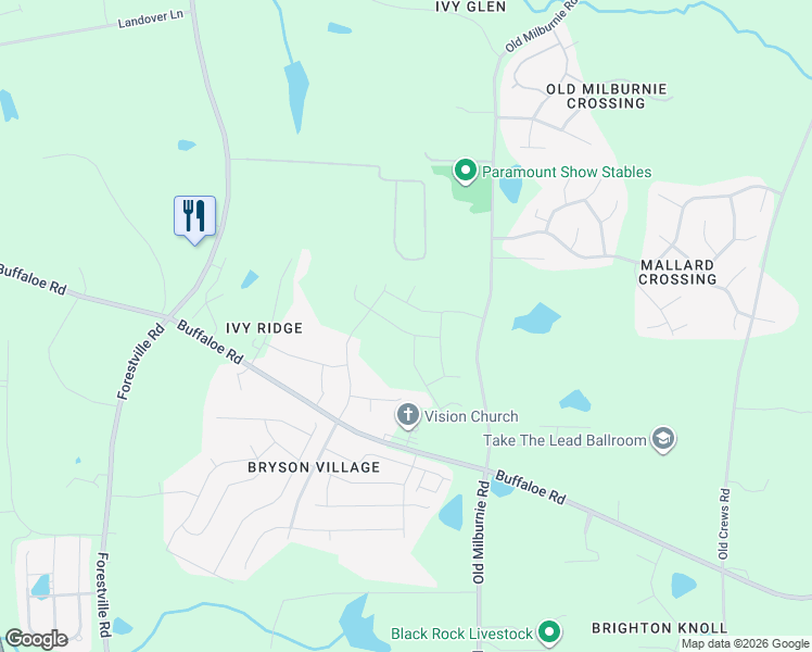 map of restaurants, bars, coffee shops, grocery stores, and more near 4029 Mount Moran Road in Raleigh