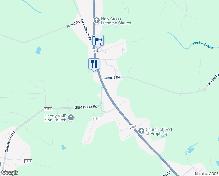 map of restaurants, bars, coffee shops, grocery stores, and more near 2131 U.S. 601 in Mocksville