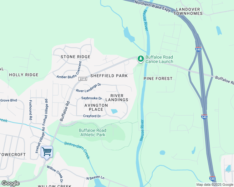 map of restaurants, bars, coffee shops, grocery stores, and more near 6120 River Laurel Court in Raleigh