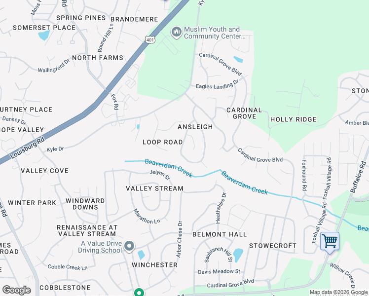 map of restaurants, bars, coffee shops, grocery stores, and more near 4725 Silverdene Street in Raleigh