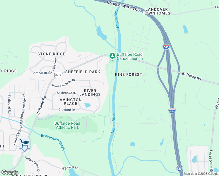 map of restaurants, bars, coffee shops, grocery stores, and more near 4704 River Boat Landing Court in Raleigh