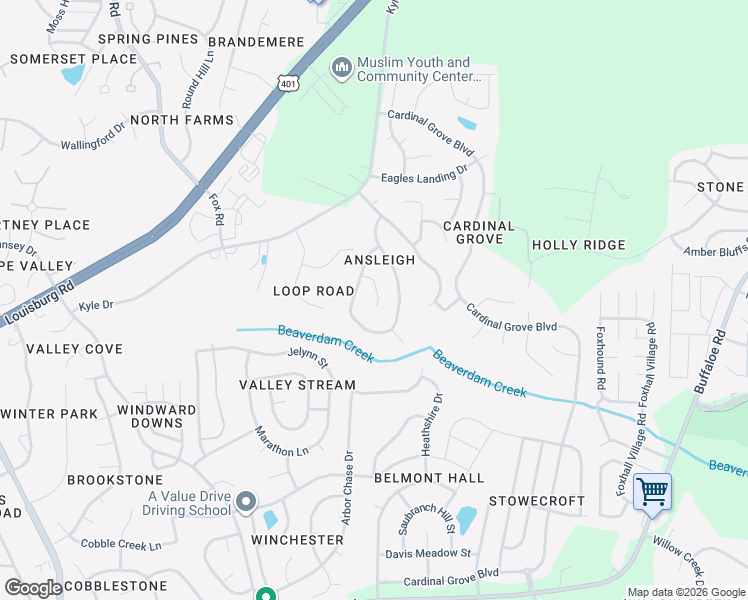 map of restaurants, bars, coffee shops, grocery stores, and more near 4909 Silverdene Street in Raleigh