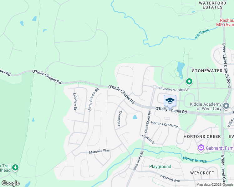 map of restaurants, bars, coffee shops, grocery stores, and more near 408 Horatio Court in Cary
