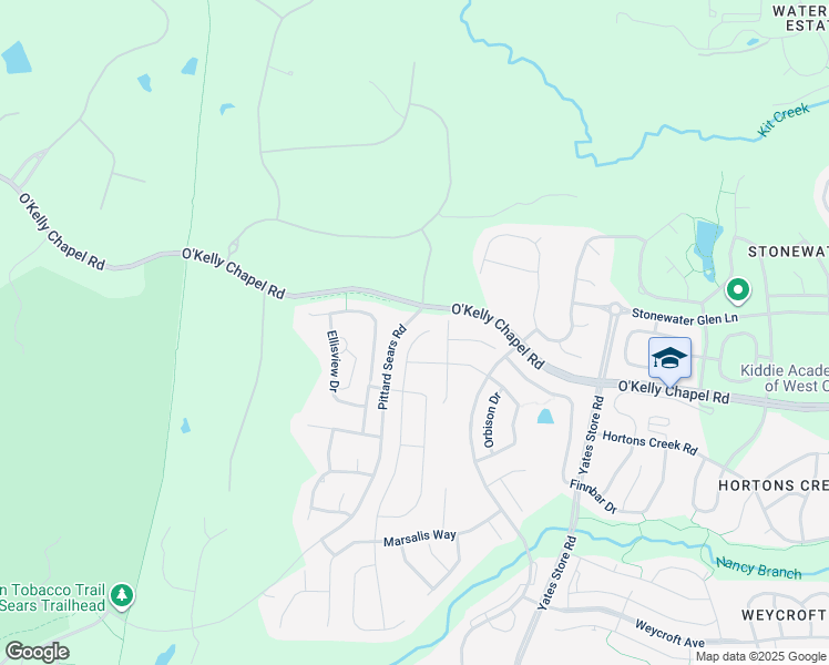 map of restaurants, bars, coffee shops, grocery stores, and more near 329 Abbey View Way in Cary