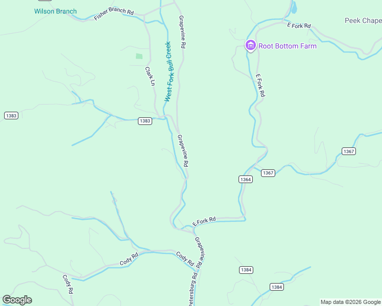 map of restaurants, bars, coffee shops, grocery stores, and more near 1629 Grapevine Road in Marshall