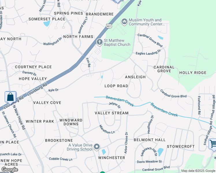 map of restaurants, bars, coffee shops, grocery stores, and more near 4829 Leven Lane in Raleigh