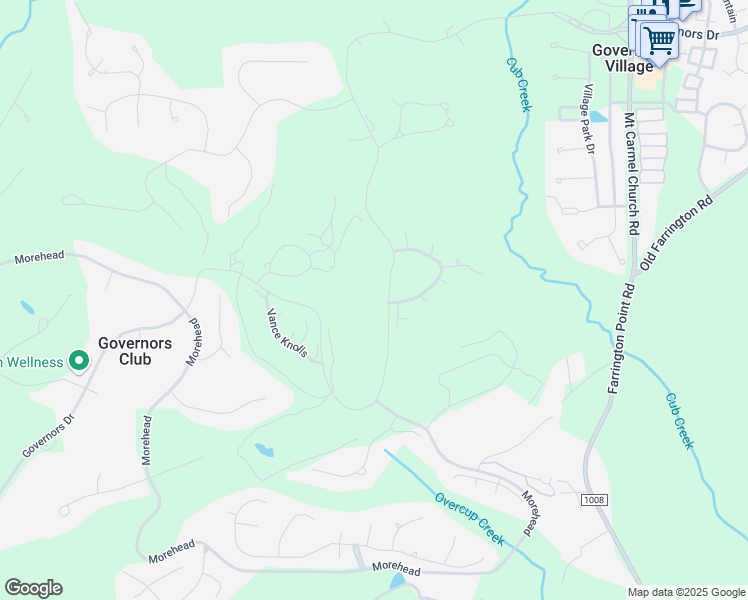 map of restaurants, bars, coffee shops, grocery stores, and more near 10624 Governors Drive in Chapel Hill
