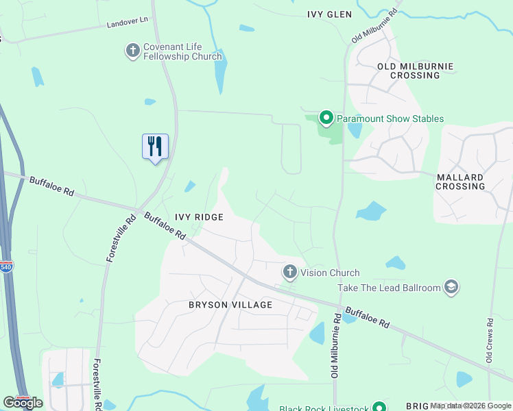 map of restaurants, bars, coffee shops, grocery stores, and more near 2428 Trellis Court in Raleigh