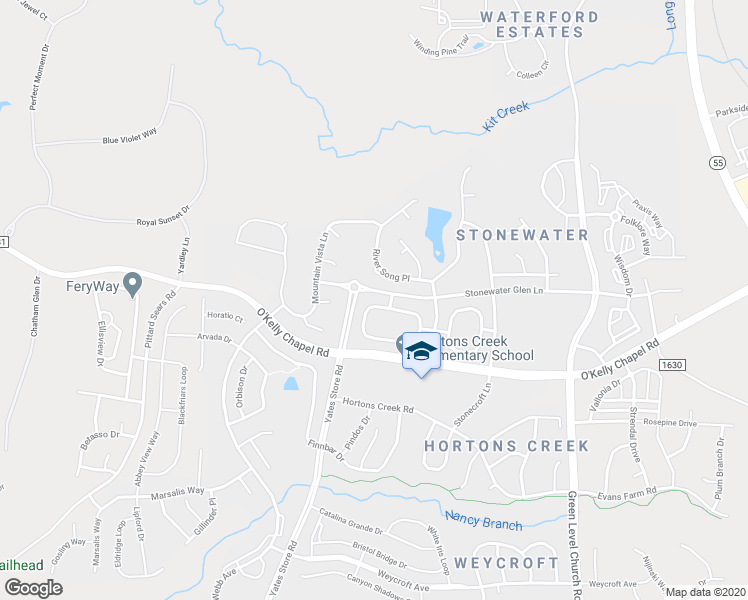map of restaurants, bars, coffee shops, grocery stores, and more near 845 River Song Place in Cary
