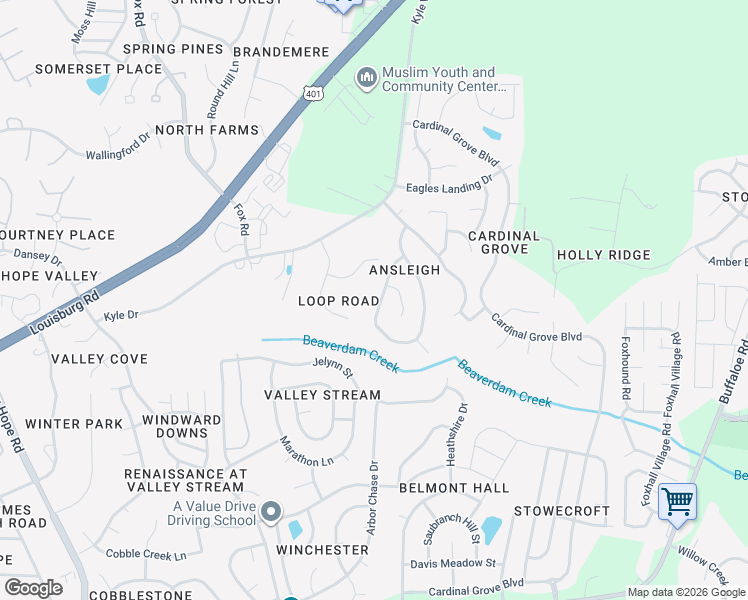map of restaurants, bars, coffee shops, grocery stores, and more near 4716 Silverdene Street in Raleigh