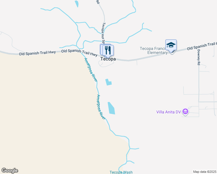 map of restaurants, bars, coffee shops, grocery stores, and more near 120 Old Spanish Trail Highway in Tecopa