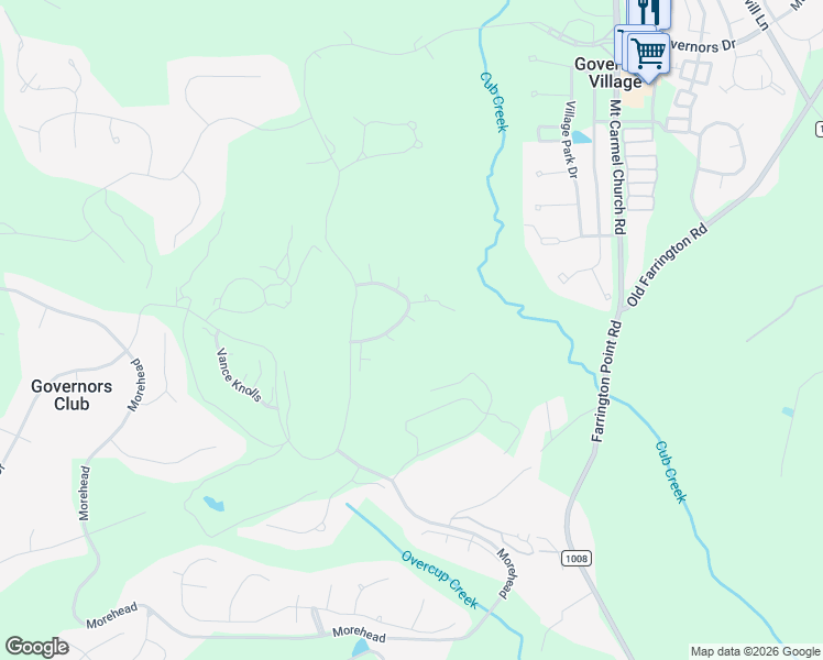 map of restaurants, bars, coffee shops, grocery stores, and more near 74302 Hasell in Chapel Hill