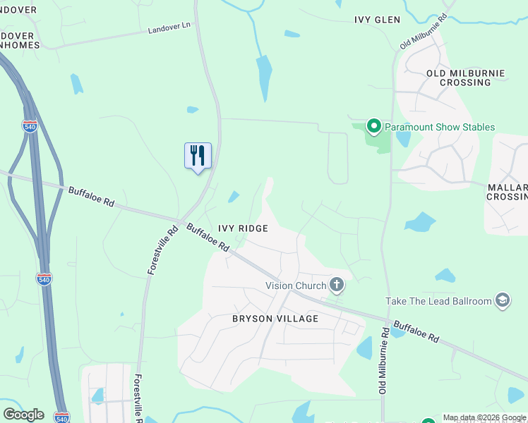 map of restaurants, bars, coffee shops, grocery stores, and more near 2428 Trellis Court in Raleigh