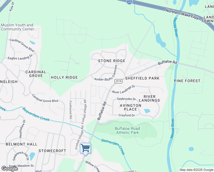 map of restaurants, bars, coffee shops, grocery stores, and more near 6224 Amber Bluffs Crescent in Raleigh