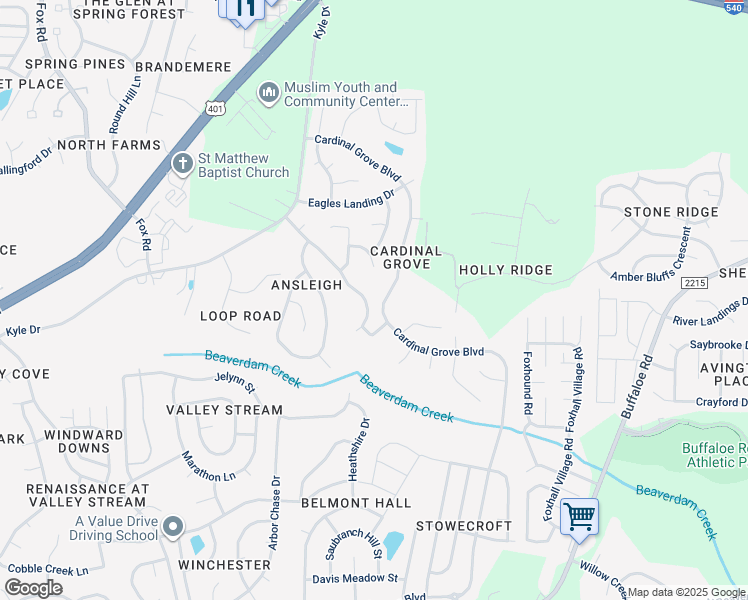map of restaurants, bars, coffee shops, grocery stores, and more near 5324 Marthonna Way in Raleigh