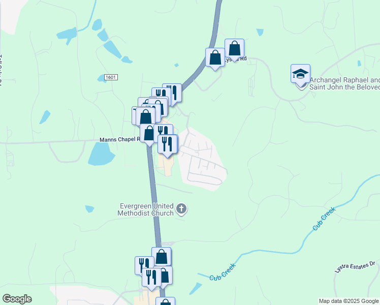 map of restaurants, bars, coffee shops, grocery stores, and more near 210 Plaza Drive in Chapel Hill