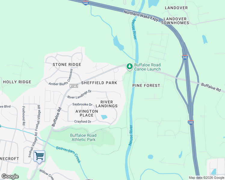 map of restaurants, bars, coffee shops, grocery stores, and more near 6213 River Landings Drive in Raleigh