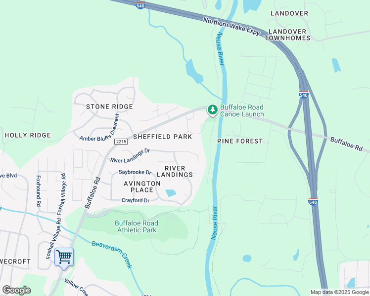 map of restaurants, bars, coffee shops, grocery stores, and more near 6213 River Landings Drive in Raleigh