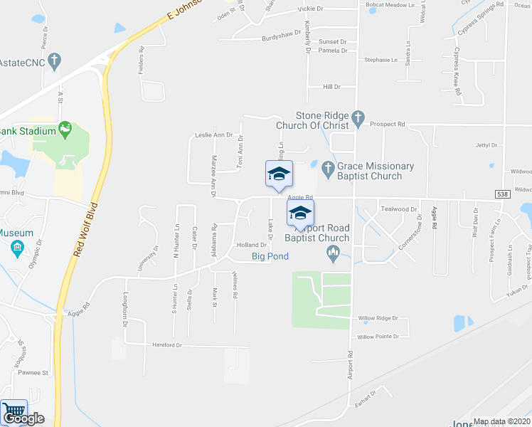 map of restaurants, bars, coffee shops, grocery stores, and more near 301 Lake Drive in Jonesboro