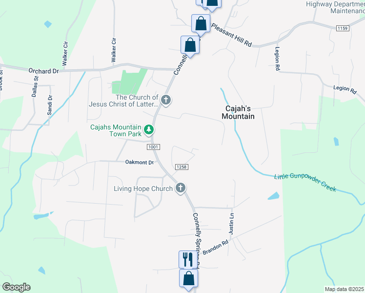 map of restaurants, bars, coffee shops, grocery stores, and more near 1528 Catawba Terrace in Lenoir