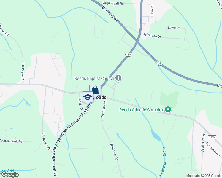 map of restaurants, bars, coffee shops, grocery stores, and more near 191 Reeds Baptist Church Road in Lexington