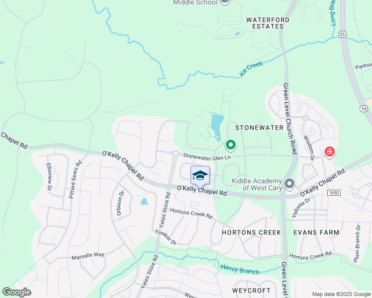 map of restaurants, bars, coffee shops, grocery stores, and more near 841 River Song Place in Cary