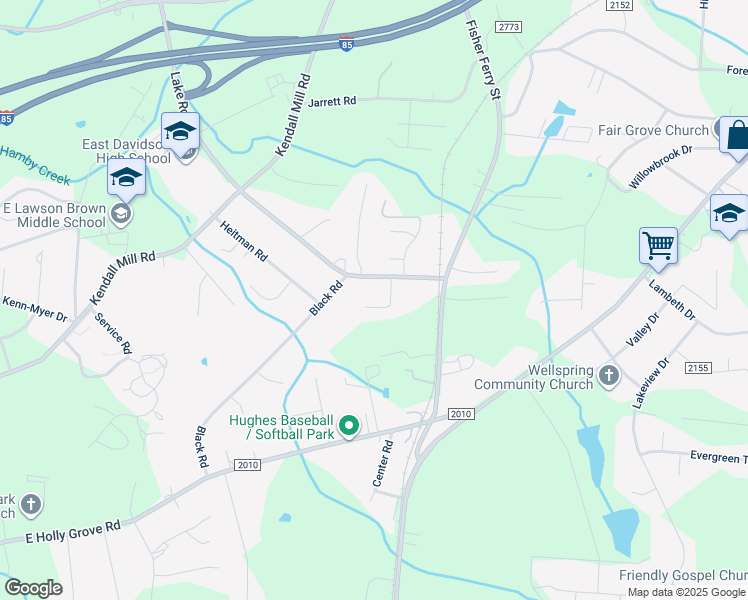 map of restaurants, bars, coffee shops, grocery stores, and more near 1112 Forest Lane in Thomasville