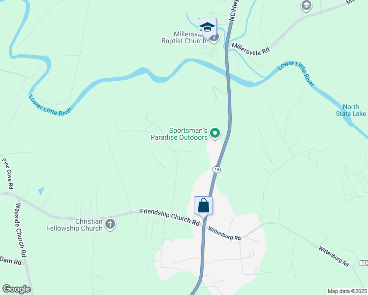 map of restaurants, bars, coffee shops, grocery stores, and more near 5668 North Carolina 16 in Taylorsville
