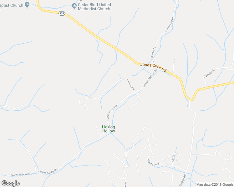 map of restaurants, bars, coffee shops, grocery stores, and more near 1309 Licklog Hollow Rd in Sevierville