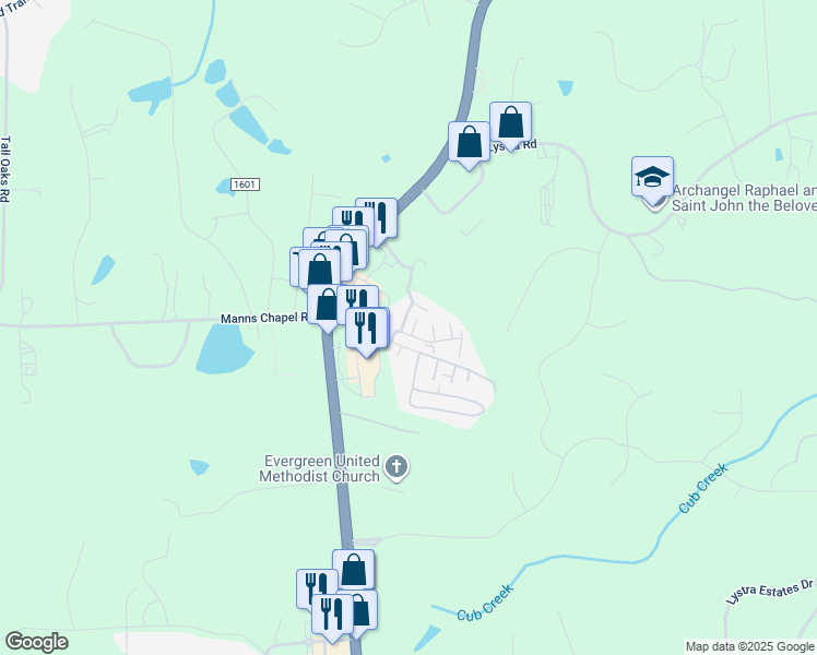 map of restaurants, bars, coffee shops, grocery stores, and more near 185 Plaza Drive in Chapel Hill
