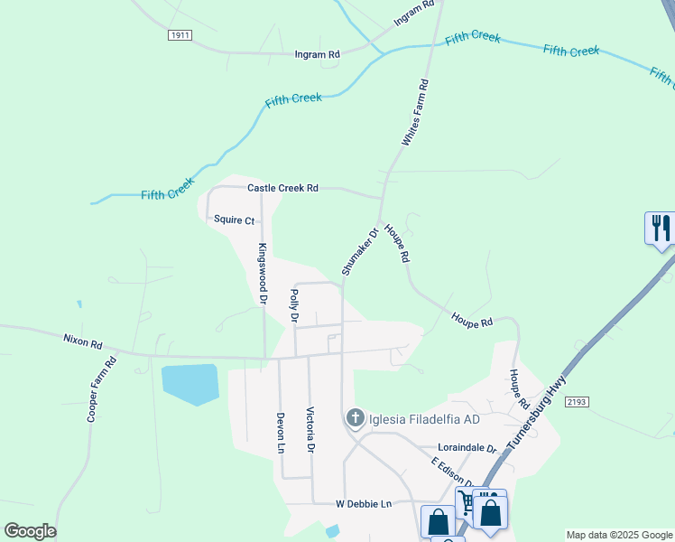 map of restaurants, bars, coffee shops, grocery stores, and more near 323 Shumaker Drive in Statesville