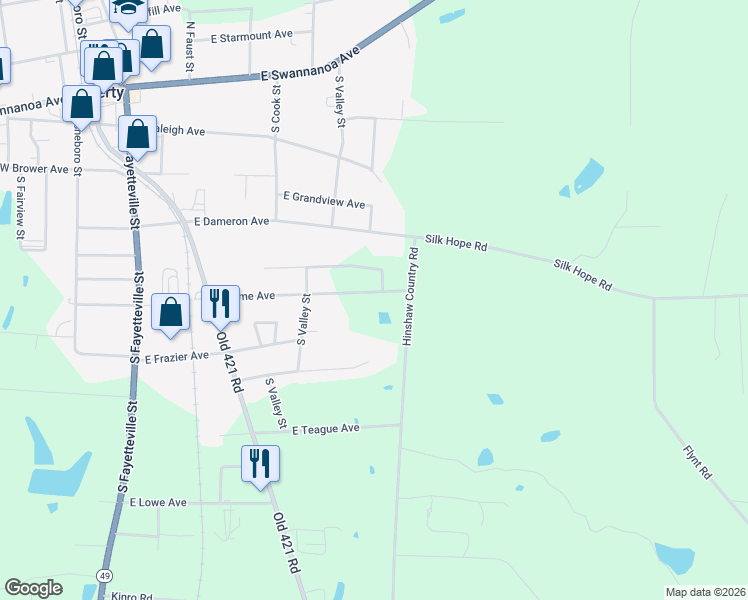 map of restaurants, bars, coffee shops, grocery stores, and more near 566 East Kime Avenue in Liberty