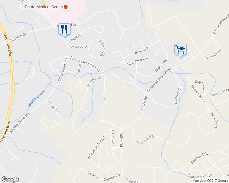 map of restaurants, bars, coffee shops, grocery stores, and more near 1109 Ernest McMahan Road in Sevierville