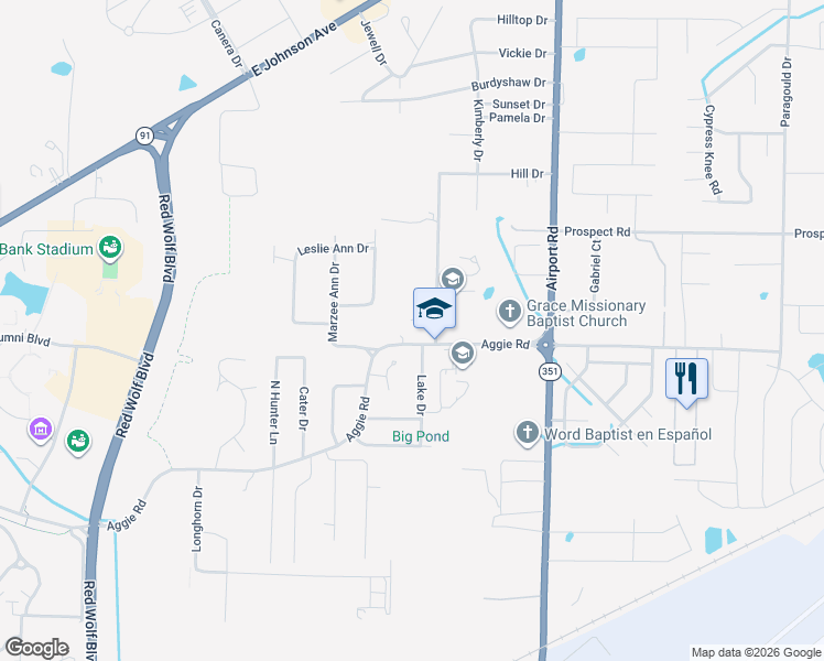 map of restaurants, bars, coffee shops, grocery stores, and more near 3700 Catalina Cove in Jonesboro